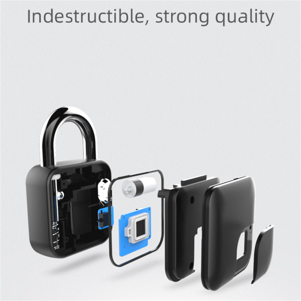 Smart Biometric Fingerprint Combination Keyless Door Lock Bluetooth 4.2 Anti-Theft Security Padlock Black