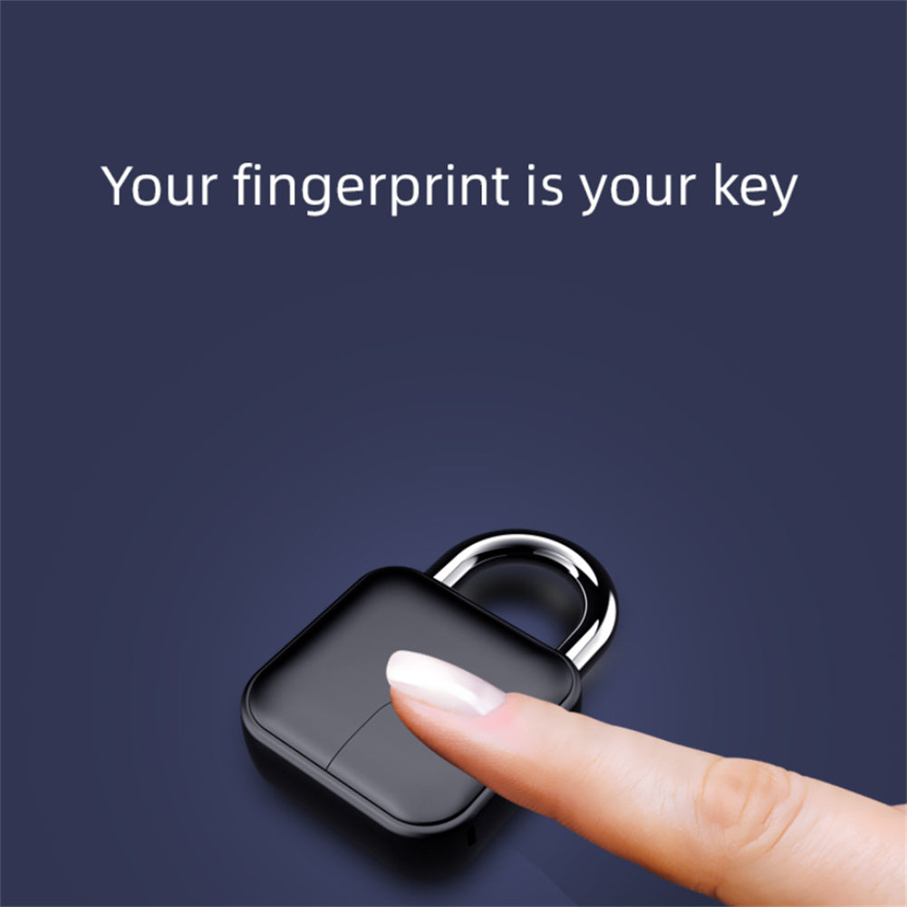 Smart Biometric Fingerprint Combination Keyless Door Lock Bluetooth 4.2 Anti-Theft Security Padlock Black