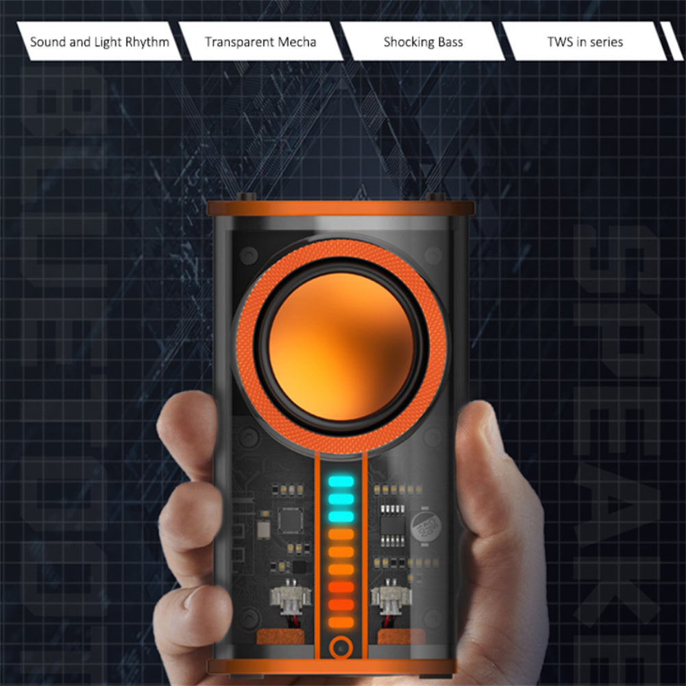 Draagbare TWS Wireless Speakers 360 Shocking Sound Bluetooth 5.0 With Colorful Lights Portable Speakers For Party Gifts black