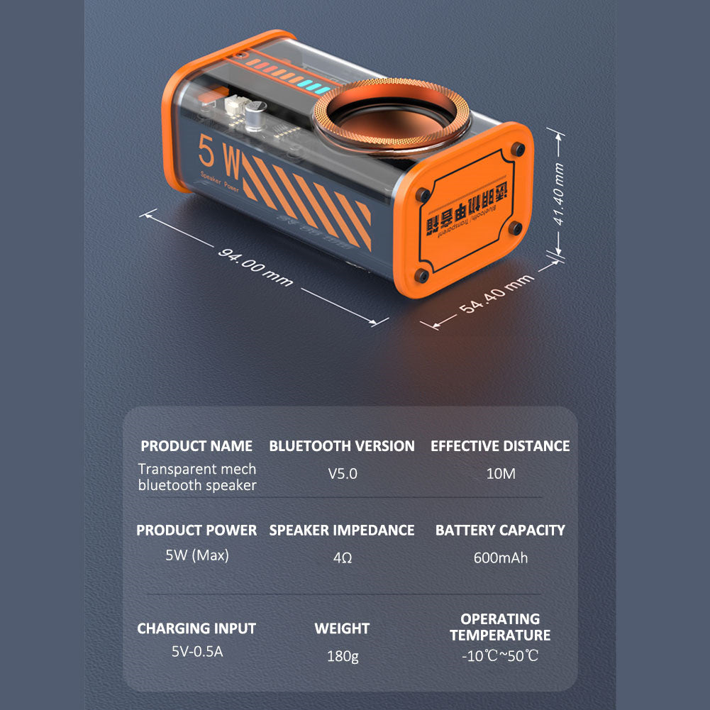 Draagbare TWS Wireless Speakers 360 Shocking Sound Bluetooth 5.0 With Colorful Lights Portable Speakers For Party Gifts black