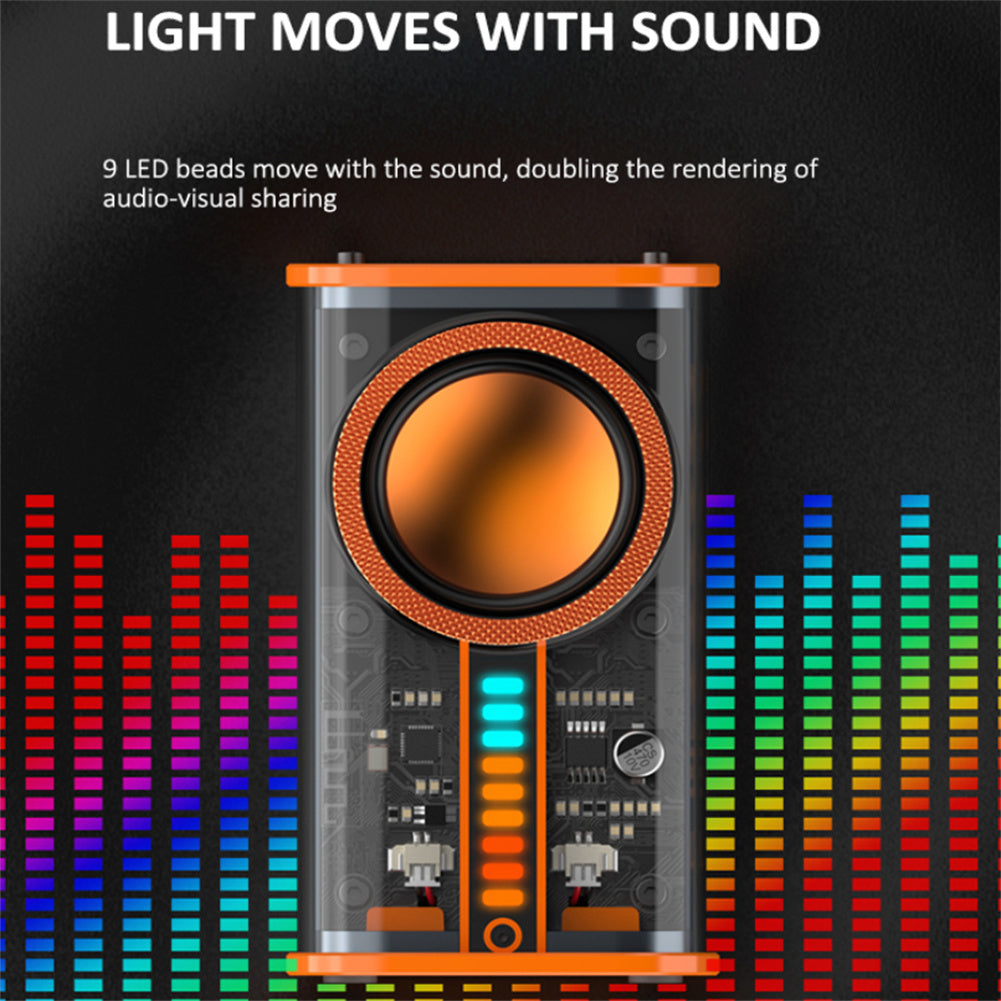 Draagbare TWS Wireless Speakers 360 Shocking Sound Bluetooth 5.0 With Colorful Lights Portable Speakers For Party Gifts black