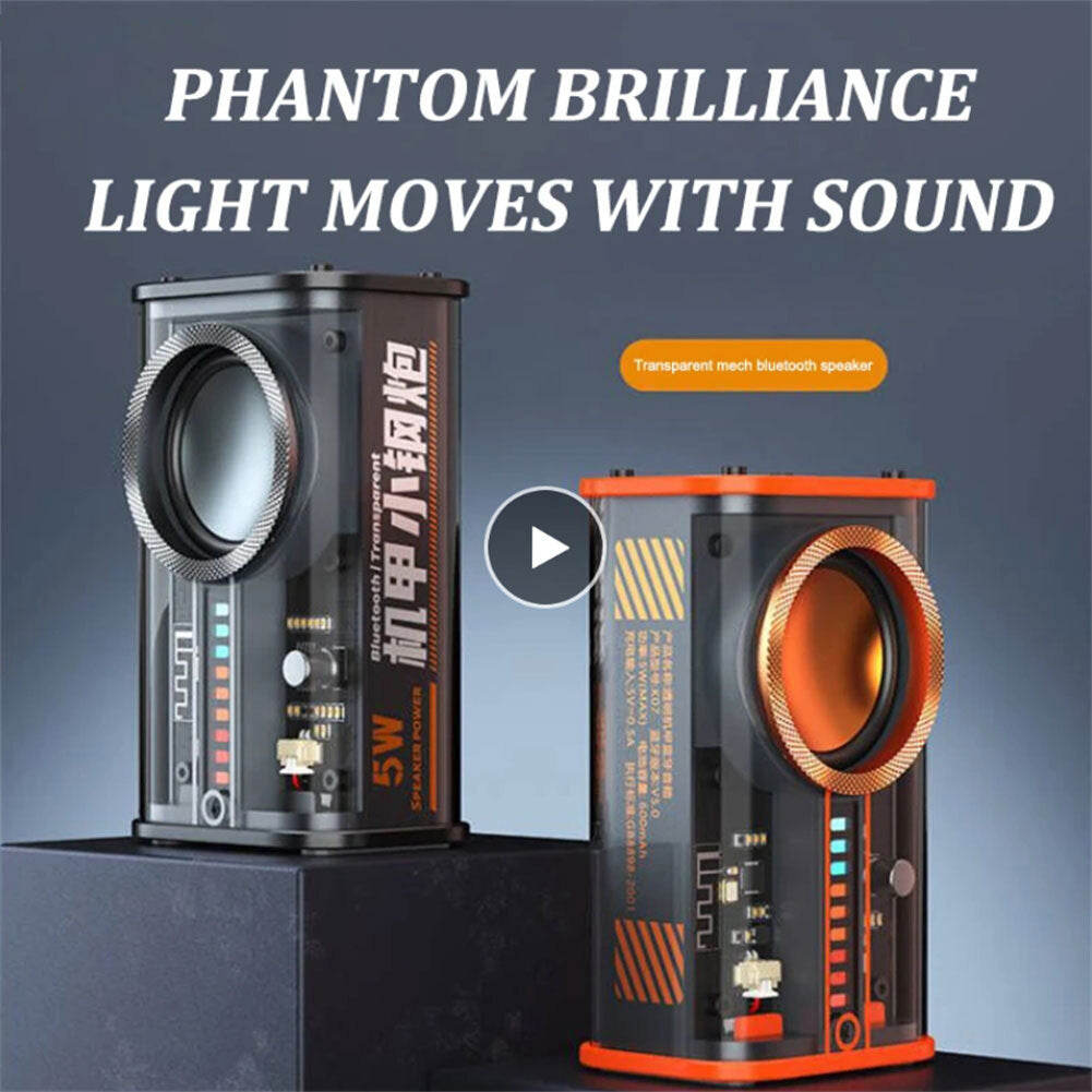 Draagbare TWS Wireless Speakers 360 Shocking Sound Bluetooth 5.0 With Colorful Lights Portable Speakers For Party Gifts black