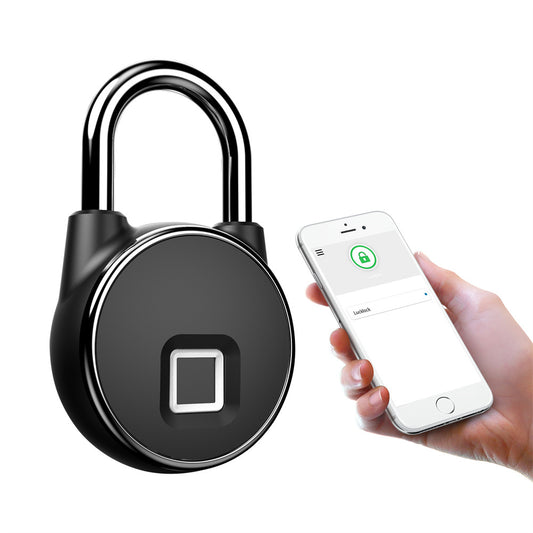 P22+ Fingerprint Padlock Biometric Metal Keyless Thumbprint Lock with USB Charging for Gym Locker School Locker Black