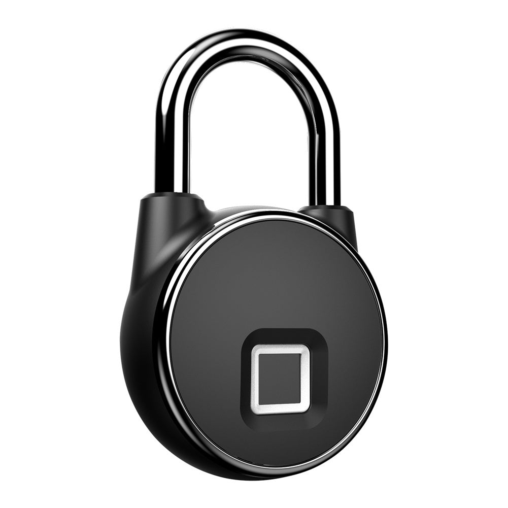 P22+ Fingerprint Padlock Biometric Metal Keyless Thumbprint Lock with USB Charging for Gym Locker School Locker Black