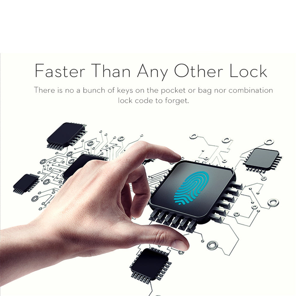 P22+ Fingerprint Padlock Biometric Metal Keyless Thumbprint Lock with USB Charging for Gym Locker School Locker Black