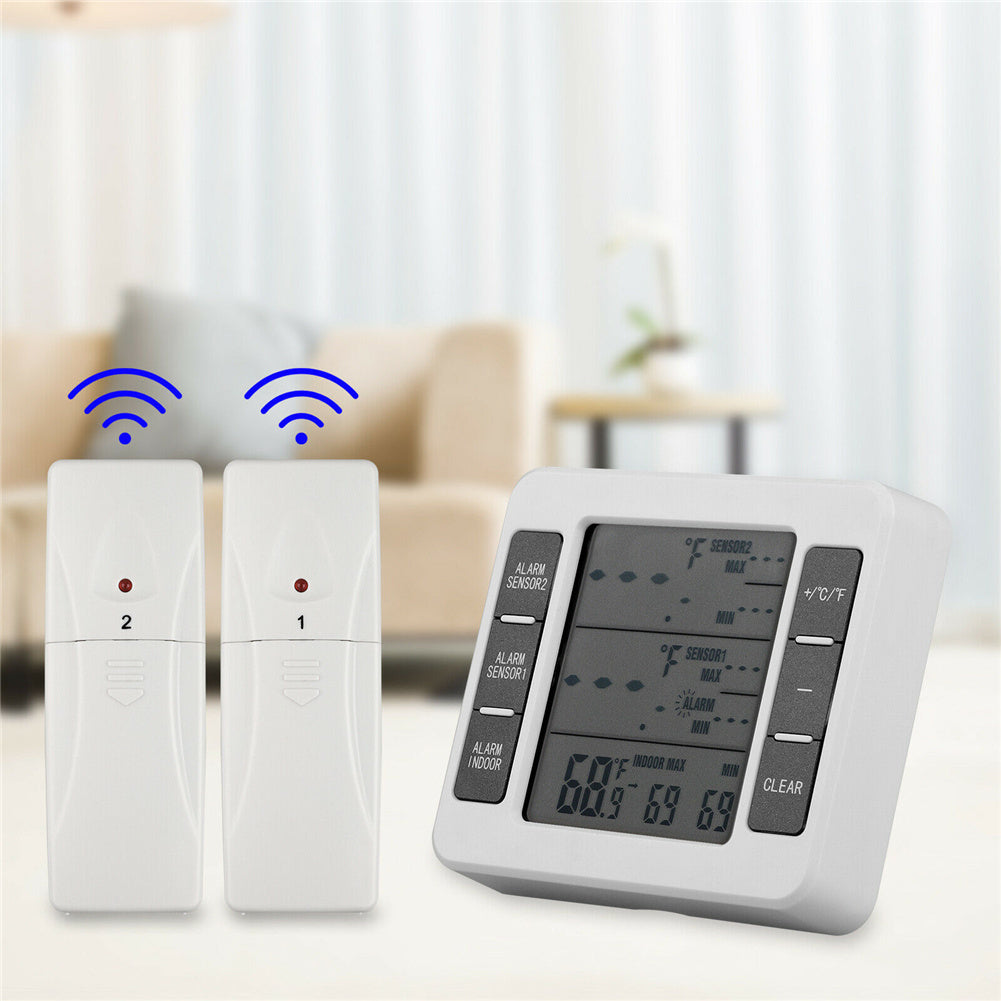 Wireless Thermometer Lcd Display Home Electronic Alarm Thermometer