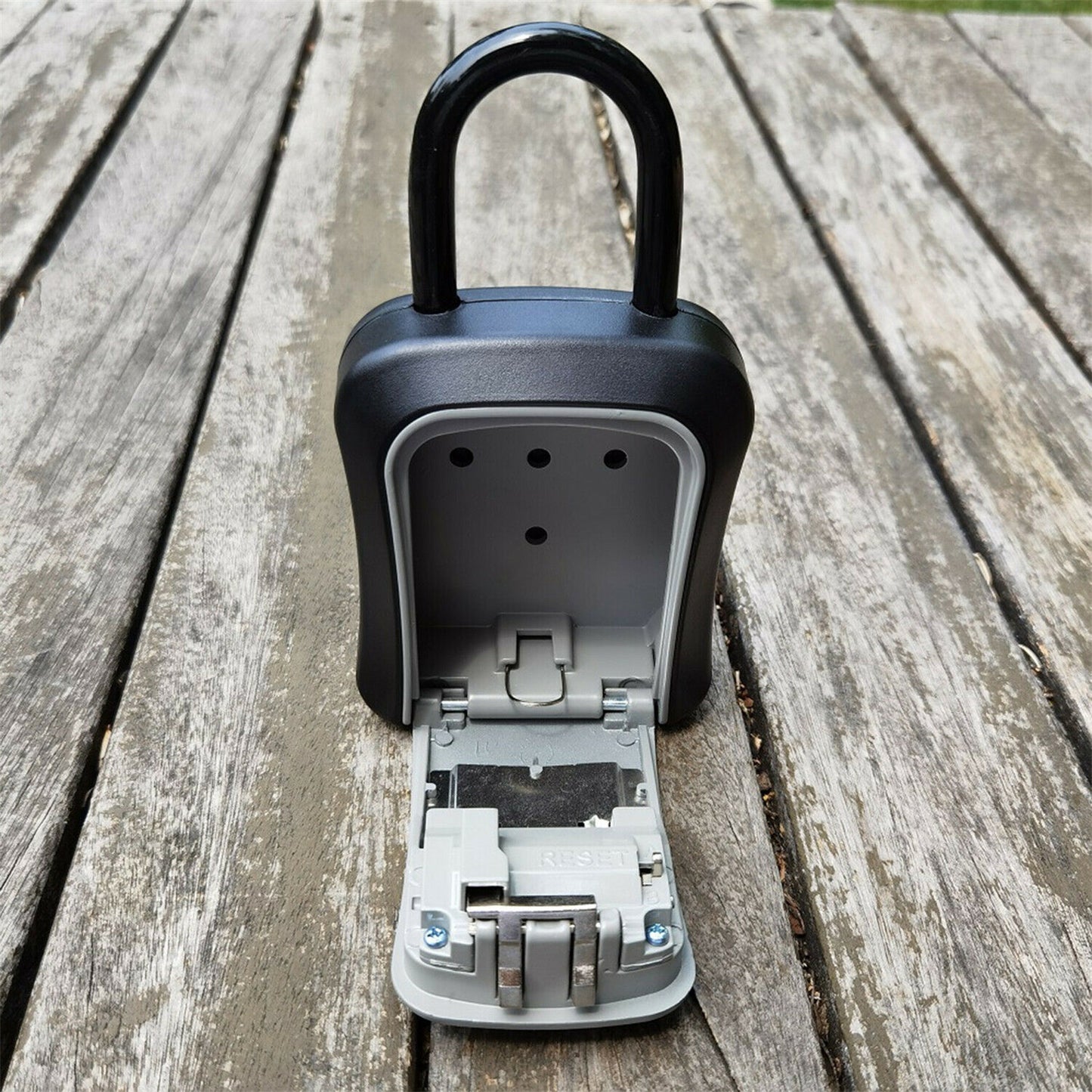 Wall Mounted Large Capacity 4-digit Combination Key Lock Storage Safe Security Box Grey