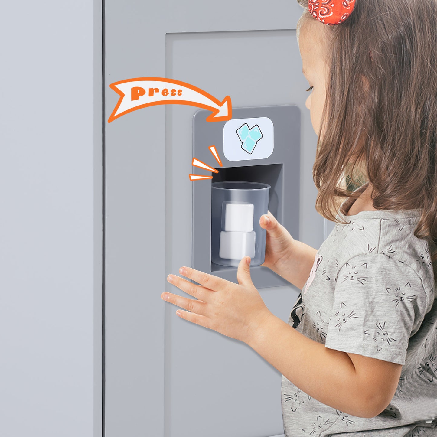 US YIWA Kids Kitchen Playset Wooden Chef Pretend Play Set Grey