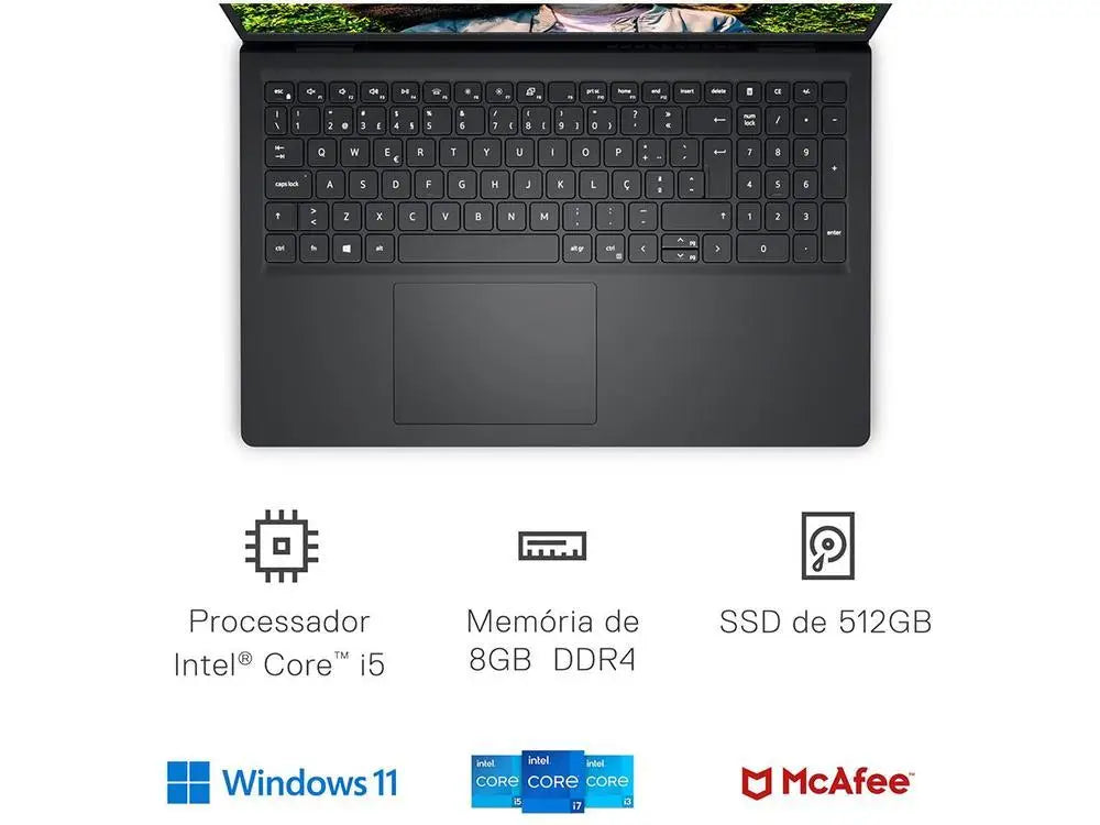 Notebook Dell Inspiron 15 I15-I120K-A25P Intel Core i5 12MB RAM SSD 512GB 15,6 Full HD Windows 11 210-BNTH