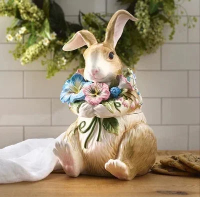 American Hand-painted Ceramic Dinner Set Rabbit Teapot Coffee Cup Plates for Enchanting Garden Afternoon TeaVintage Tableware