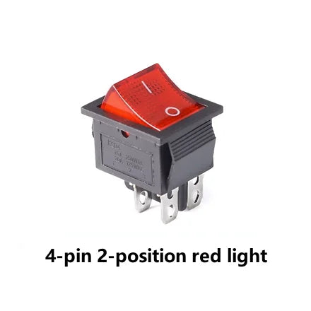 New KCD4 16A 250VAC 20A 125VAC Boat Type Rocker Switch 4/6 Pin 2/3 Positions with Black Red, Green, Blue and Yellow Lights