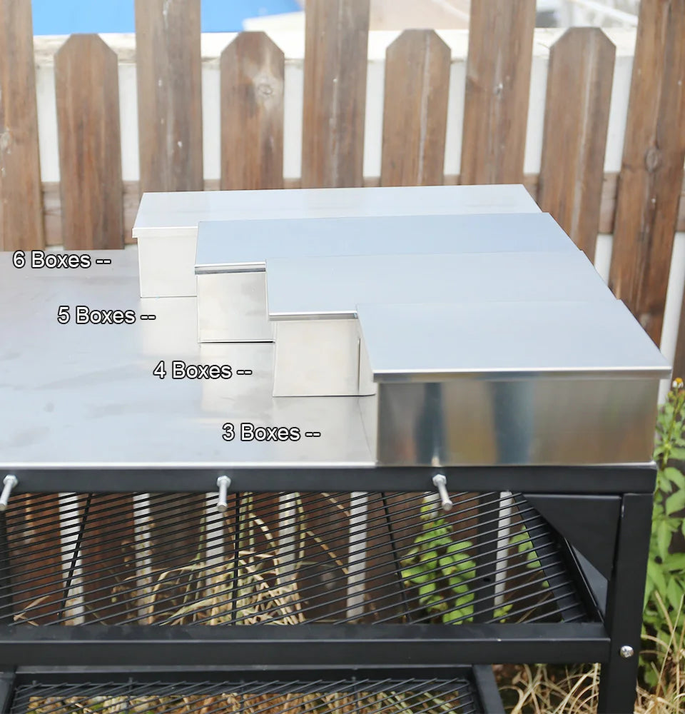 PizzAtHome 2/3/4/5/6 Section Seasoning Box Stainless Steel Ingredients Box Cheese Sauce Salt Sugar Box Spice Jar Baking Tool