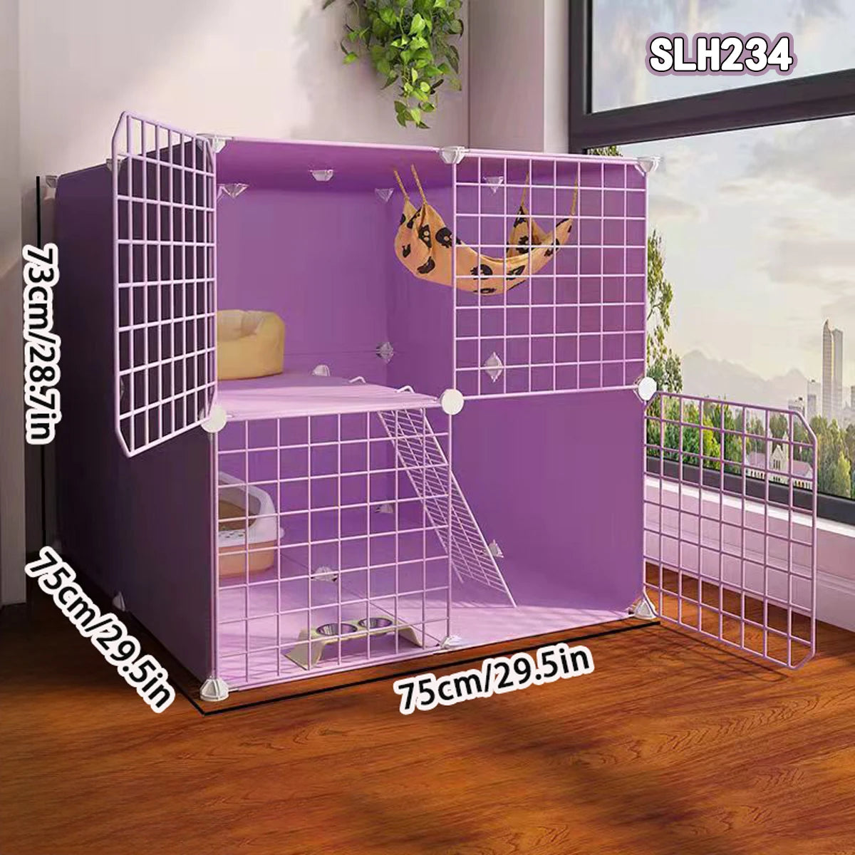 Cat cage Home Villa Cattery indoor large free space Cat House Small double deck cat house cat cat nest