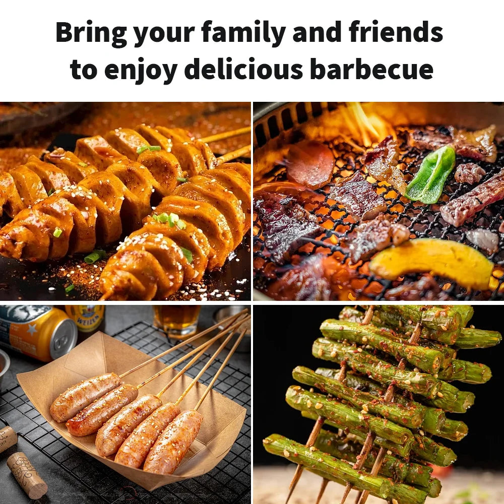 Barbecue Grill BBQ Grill for Camping Picnic 105.5*85*118cm Barbecue Stove with Wheels Outdoor Multi-function BBQ Tools