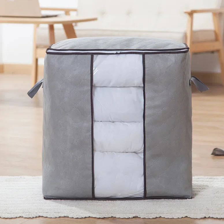 Non-woven Portable Clothes Storage Bag Organizer Folding Closet Organizer for Pillow Quilt Blanket Bedding