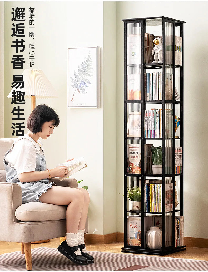 Rotational Bookshelf Organizers Home Storage Shelves Furniture Living Room Shelf Bookcases Librero Organizador Estanteria