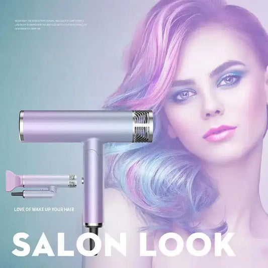 Plug Type: us, Color: PURPLE - Foldable Hair Dryer Blower Electric Negative Ion Blower Mini Folding Lightweight Hair Blower Quiet Quick Dryer Home Travel