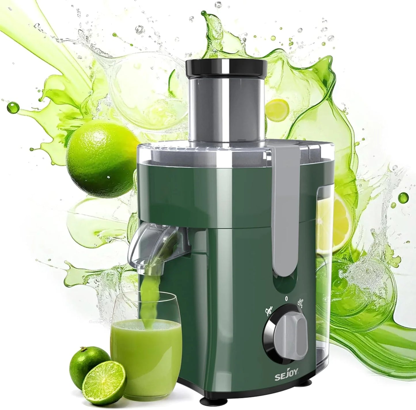 SEJOY Juicer Extractor with 2 Speeds, 3" Big Mouth Centrifugal Juicer Maker with BPA-Free, safe Compact Centrifugal Juicer