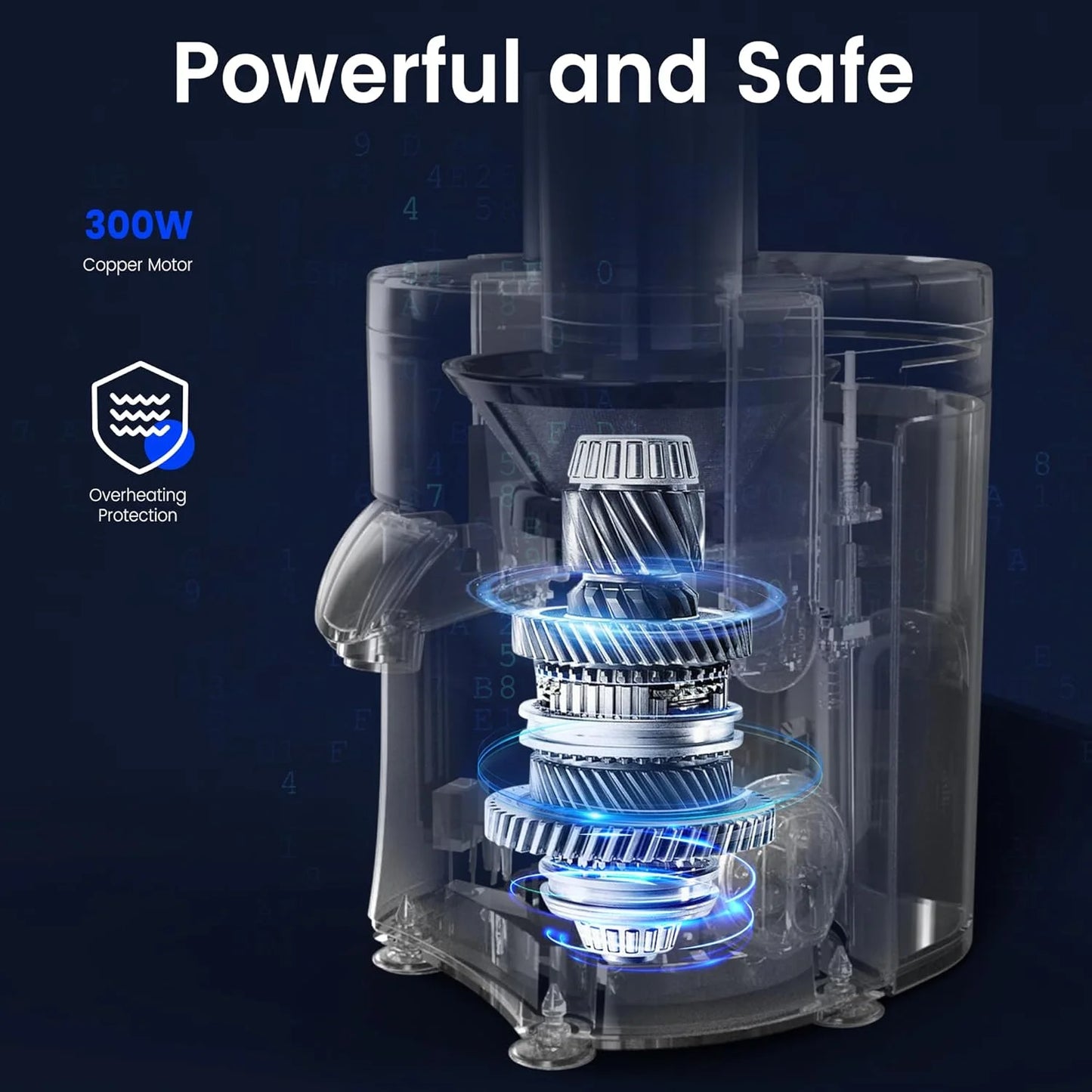 SEJOY Juicer Extractor with 2 Speeds, 3" Big Mouth Centrifugal Juicer Maker with BPA-Free, safe Compact Centrifugal Juicer