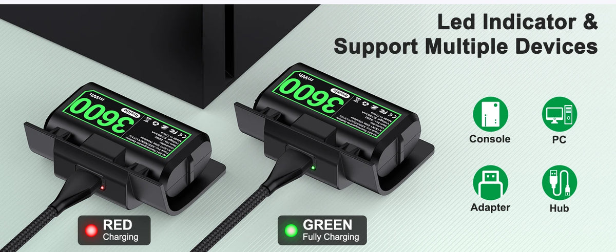 BEBONCOOL B200 for Xbox One/Series X/S Rechargeable Battery PackPlay Charge Kit with Xbox Battery Covers & Charging Cable