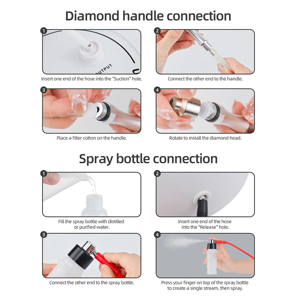 3 in 1 Diamond Microdermabrasion Dermabrasion Machine for Facial Blackhead Removal Acne Skin Care Water Spray Exfoliation Device