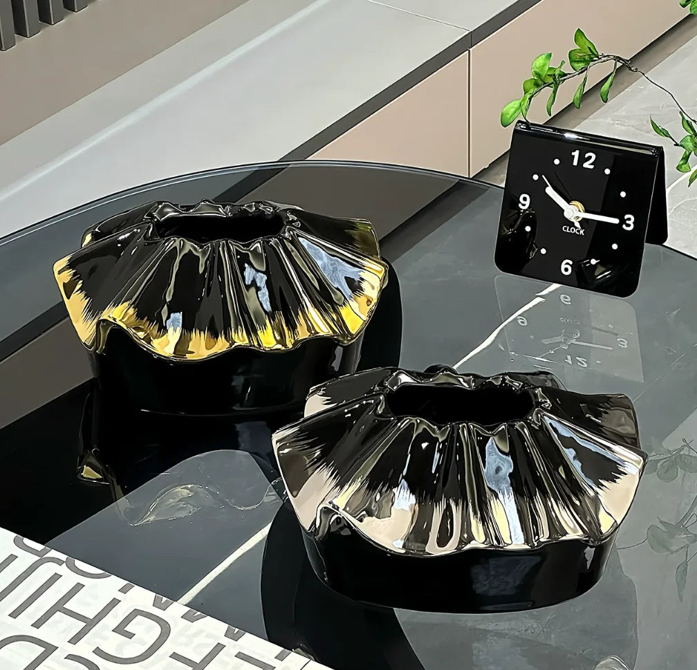 Light Luxury Ceramic Handbag Tissue Box, Living Room Household Paper Box, Creative Tissue Storage Design
