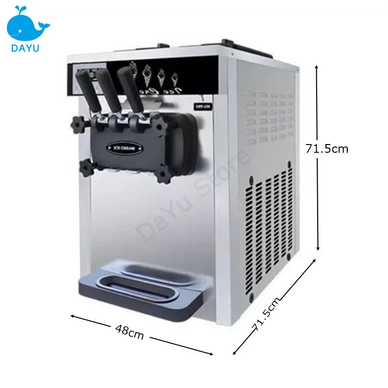 Commercial Soft ice cream machine With Puffing Three Flavors GQ618 Freeze Equipments Vertical  Sweet Cone Maker