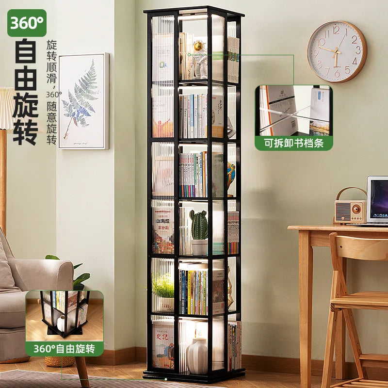Rotational Bookshelf Organizers Home Storage Shelves Furniture Living Room Shelf Bookcases Librero Organizador Estanteria