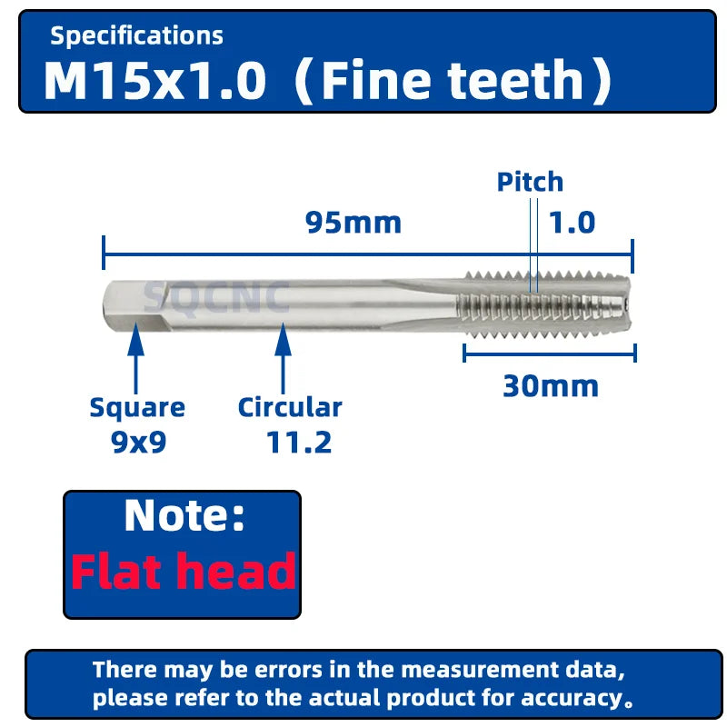 SIQICNC Right Hand Thread Tap HSS Machine Plug Tap Metric Screw Tap Drill Thread Tool M2 M3 M4 M6 M7 M8 M10 M12 M14 Hand Tools