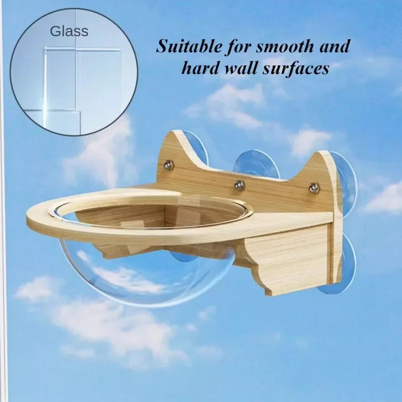 Suction Cup Cat Climbing Wooden Wall Jumping Cats Space Capsule Cat Nest Hanging Basket Pet Products Supplies Furniture