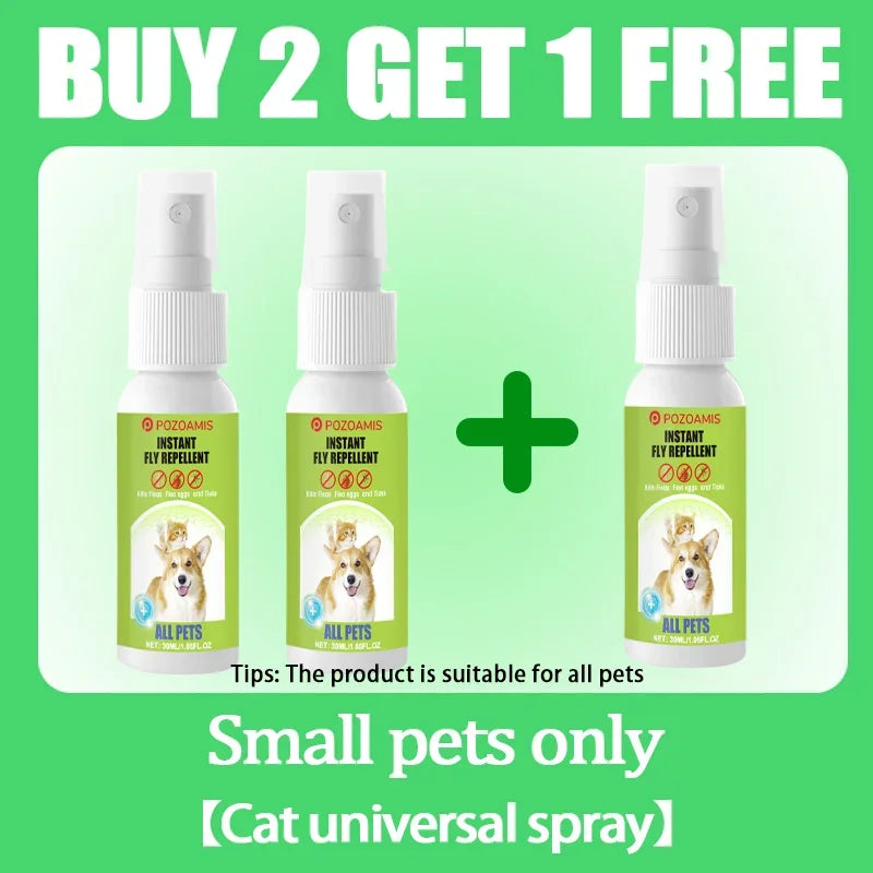 Spray anti-puces pour animaux de compagnie, dissolvant de poux, contrôle des tiques et des insectes.