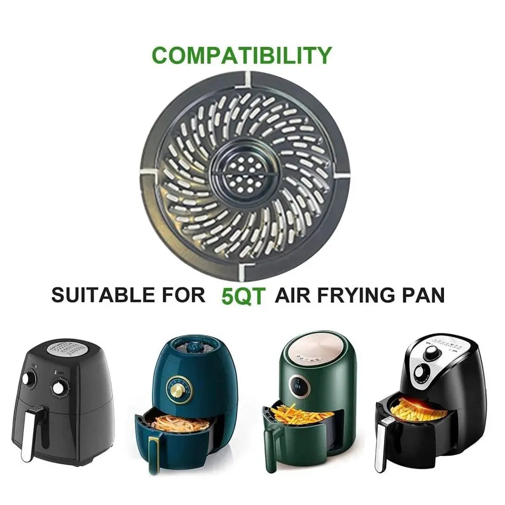 Square Air Fryer Grill Pan Non-Stick Black Crisper Basket Coating No BPA Food Separator Cooking Divider Air Fryer Accessories