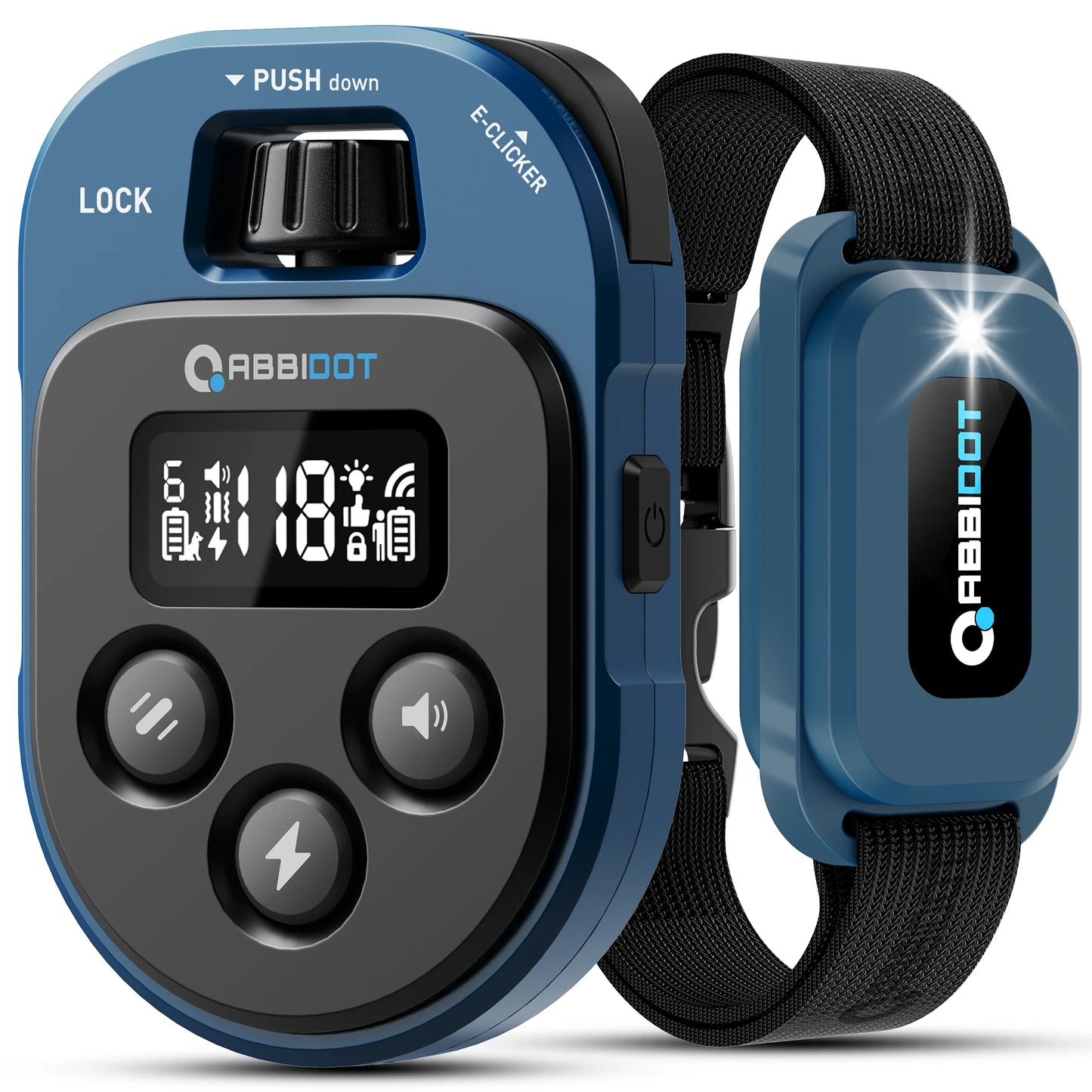 ABBIDOT T60 Dog Training Collar 2 in 1 Strap With E-clicker Electric Shock 4100ft 1250m Waterproof 118 Levels 2024 New Version