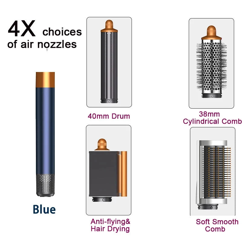 6 in1 Multi Hair Styler Curling Iron Hair Hot Air Brush Curling Barrel Brush HairDryer Salon Professional Curly Styler Tools