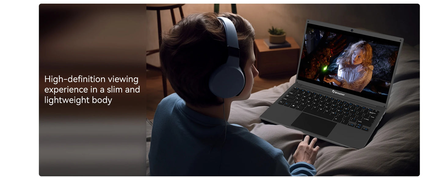 Adreamer Laptop 8GB RAM 1TB SSD Computer 13.3-inch Intel Notebook 2560X1600 Resolution Celeron N4020 Portable Computer