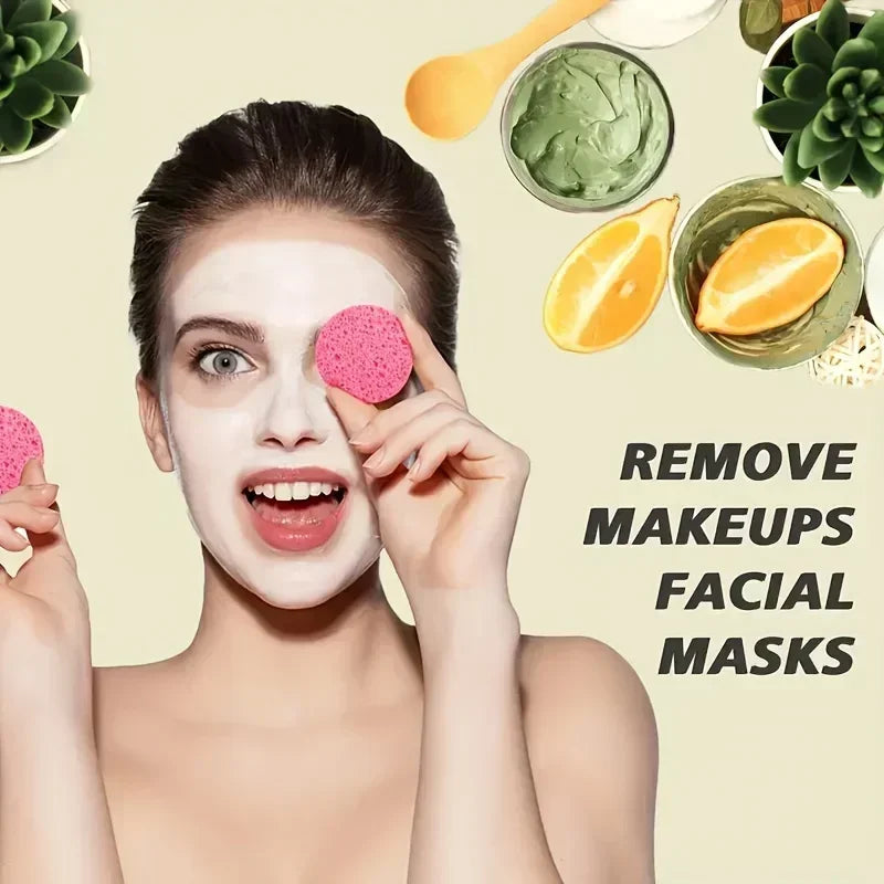 50PCS compressed facial sponge beauty spa sponge suitable for daily cleansing, makeup removal and exfoliation