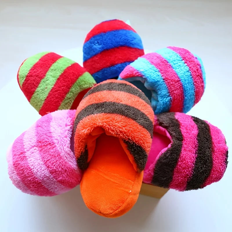 Plush Pet Dog Toys Slippers Bite Sound Shoe Shape Small and Medium-Sized Dog Outdoor Training Cat Pet Toys Supplies