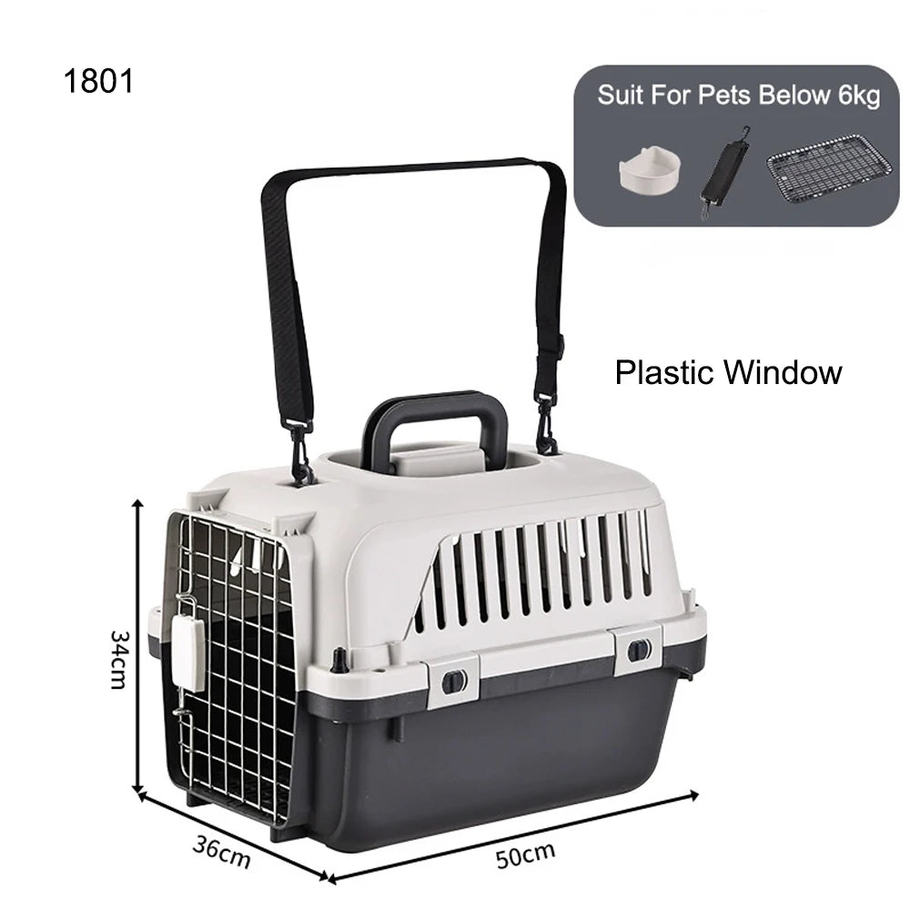 33 Inches Big Dogs Crates Airline-Friendly Home Travel Durable Plastic Pet Carrier Big Dog Kennel Portable Dogs Flight Carrier