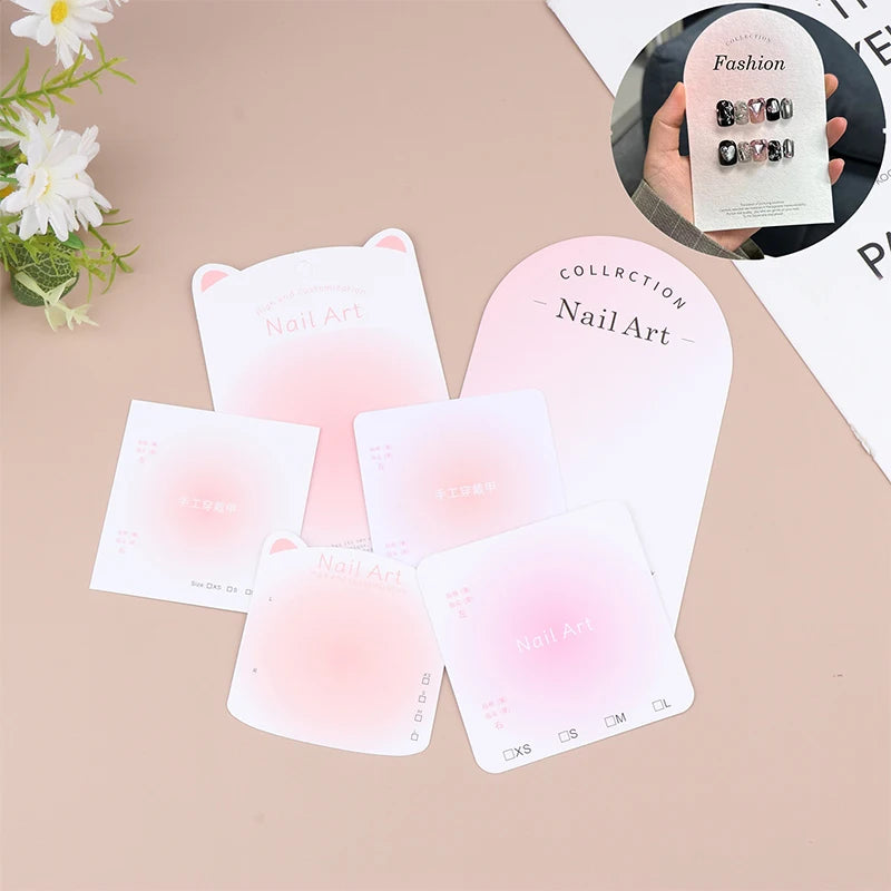 10PCS Press-On Nail Packaging Display Handmade False Design Swatch Show Card Manicure Sample Salon
