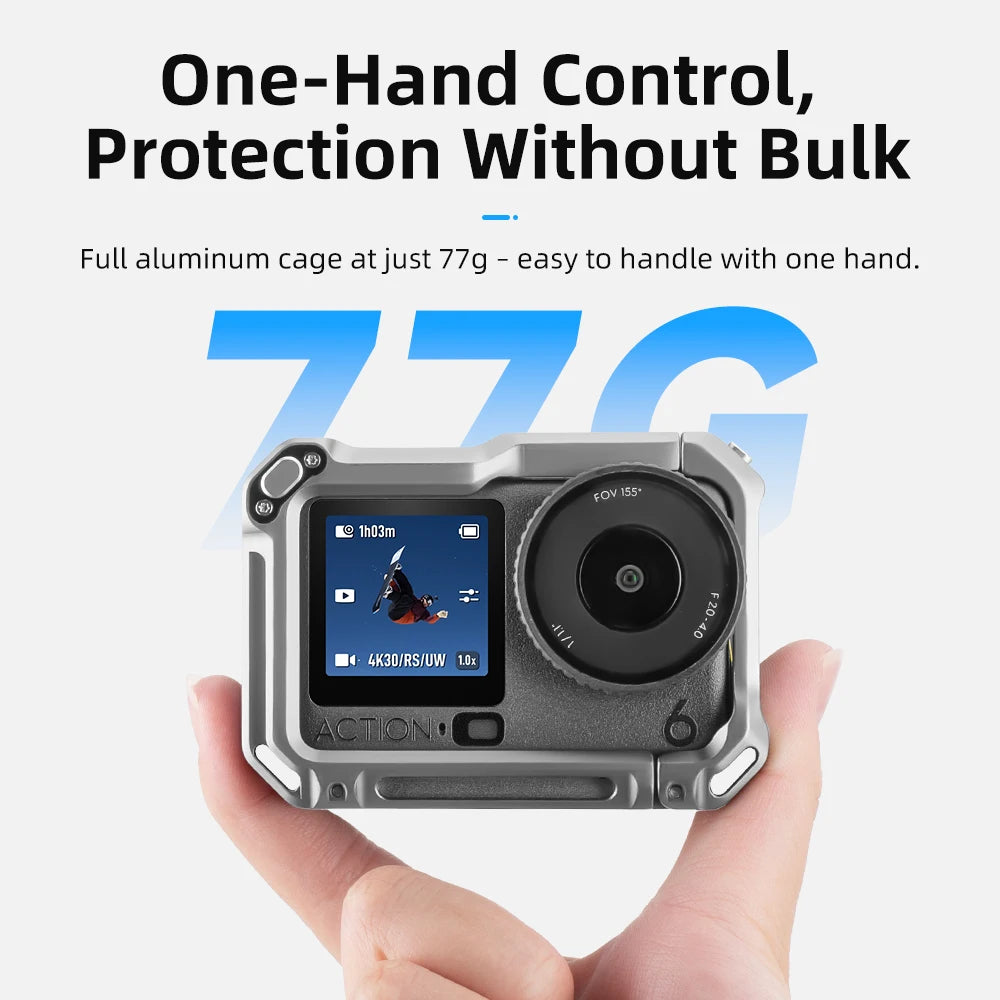 For DJI Osmo Action 6 Metal Rabbit Cage Aluminum Alloy Expansion Mount Bracket All-round Protection Frame Camera Accessories