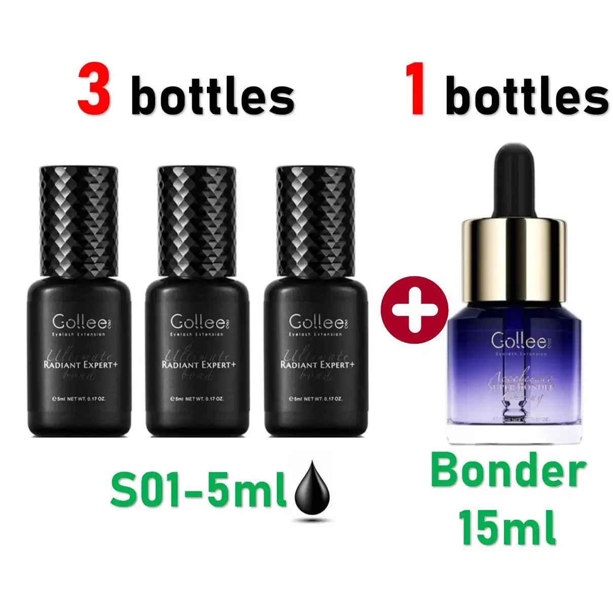 Gollee 0.5s Eyelash Extension Glue Fast Drying Professional Eyelash Adhesive Waterproof Lashes Supplies For Salon Eyelash Glue