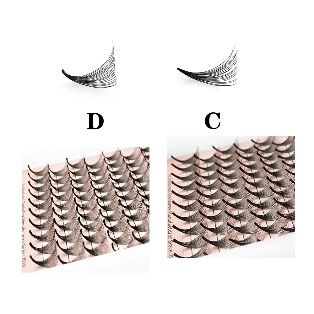 Color: Light Blue, Curl: D, Thickness: 0.07mm, Length: 13mm, Ships From: CHINA - Goddess 12D/14D/16D/20D Premade Fan Eyelash Extensions Natural Soft Russian Volume Lashes Faux Mink Individual Lash Extensions