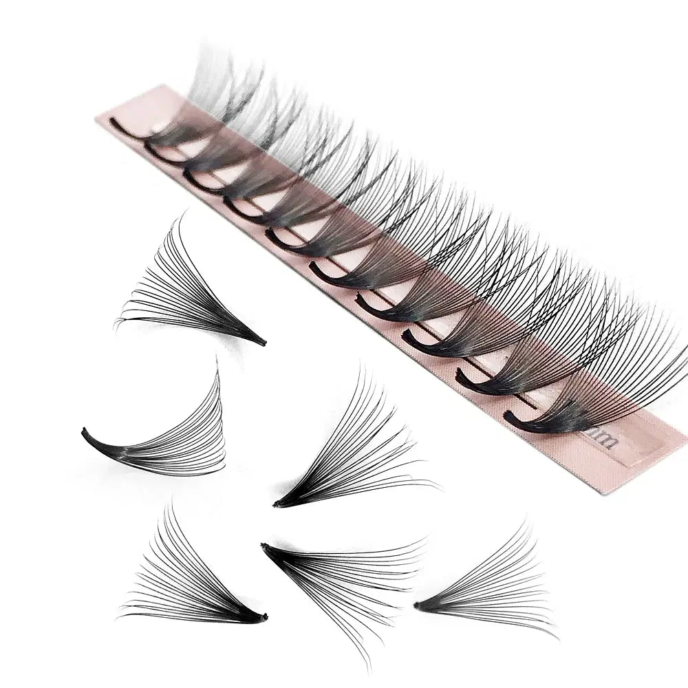 Color: Light Blue, Curl: D, Thickness: 0.07mm, Length: 13mm, Ships From: CHINA - Goddess 12D/14D/16D/20D Premade Fan Eyelash Extensions Natural Soft Russian Volume Lashes Faux Mink Individual Lash Extensions