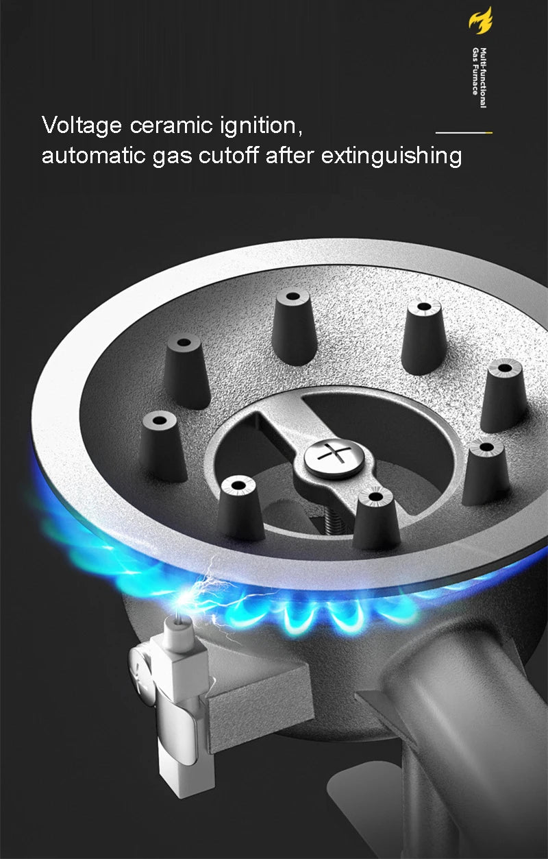 Camping Stove Outdoor Cooking Burner Portable Gas Stove Hiking Trekking Picnic Party Boiler Cassette Stove（No Gas Tank）