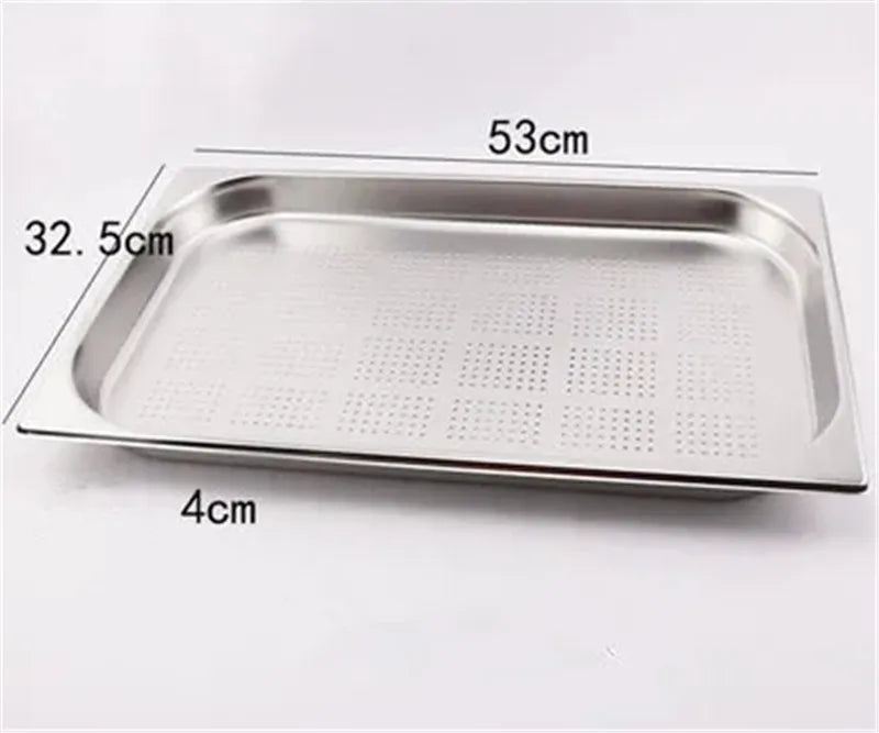 Rectangle Stainless Steel Storage Leak Trays Hole Mesh Strainer Vegetable Fruit Washing Basket Food GN Pan Water Filter Basin