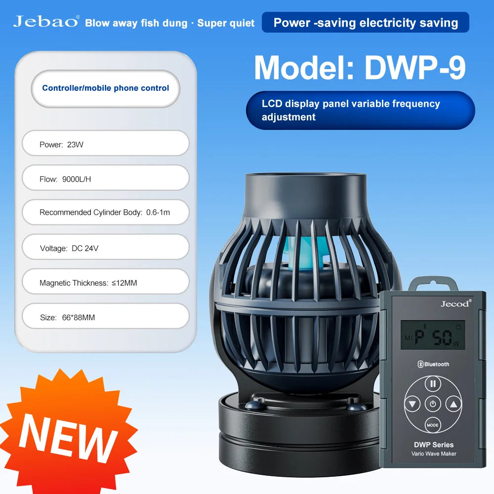 Jebao Jecod 2024 New DLW Series Bluetooth Aquarium Wave Pump App Control DC Saltwater Fish Tank Intelligent Mute Water Pump