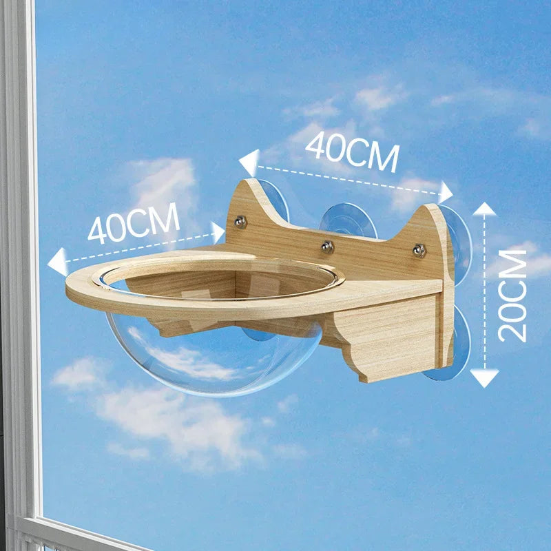 Suction Cup Cat Climbing Wooden Wall Jumping Cats Space Capsule Cat Nest Hanging Basket Pet Products Supplies Furniture