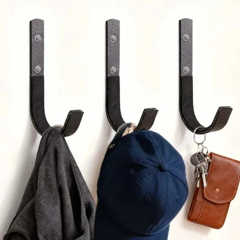 8/2pcs Heavy Duty Wall Mount J-hook Horizontal Gun Rack Metal Garage Storage Hooks with Screws Carbon Steel Multi-Purpose Hooks