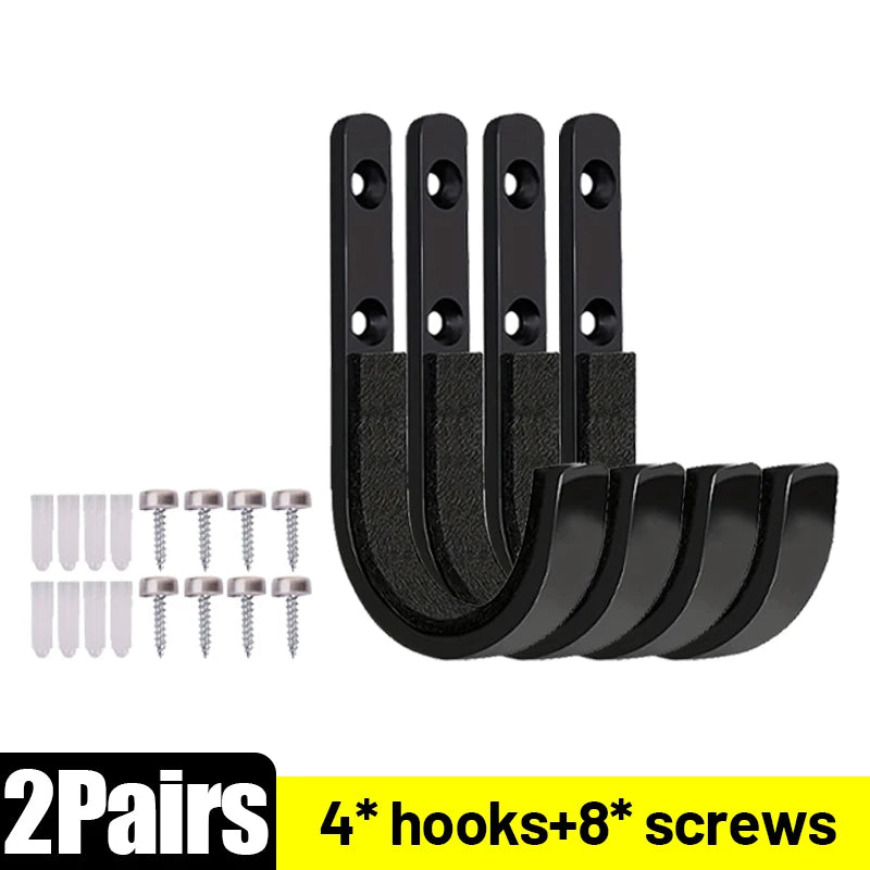 8/2pcs Heavy Duty Wall Mount J-hook Horizontal Gun Rack Metal Garage Storage Hooks with Screws Carbon Steel Multi-Purpose Hooks