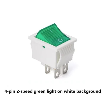 New KCD4 16A 250VAC 20A 125VAC Boat Type Rocker Switch 4/6 Pin 2/3 Positions with Black Red, Green, Blue and Yellow Lights